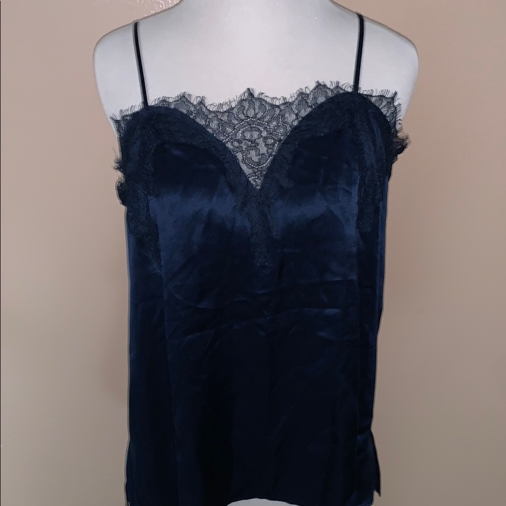 Elegant Black Lace Trim Cami Top